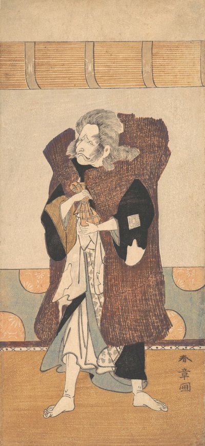 Den femte Ichikawa Danjuro som en gammel mann med langt grått hår, ca. 1773. av Shunsho
