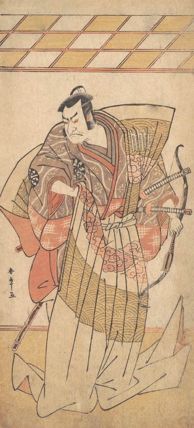 Den første Nakamura Nakazo som en mann av høy rang kledd i Naga-Bakama, ca. 1781. av Shunsho