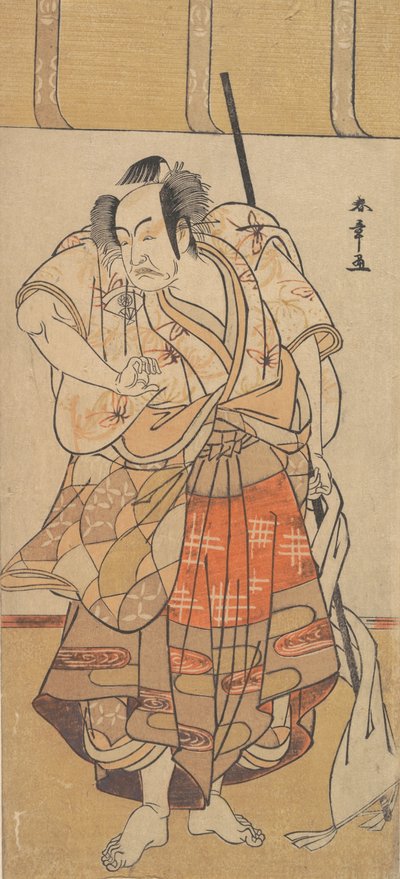 Den første Onoe Kikugoro som en sint mann, ca. 1772. av Shunsho