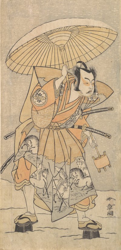 Den andre Nakamura Juzo som en samurai, 1773 eller 1774. av Shunsho