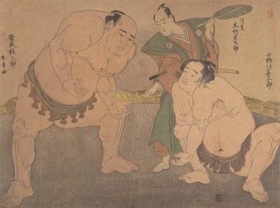Wrestlers, ca. 1785. av Shunsho