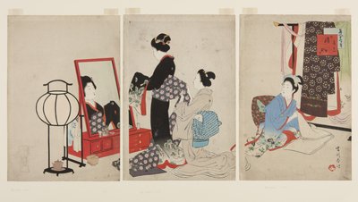 November, Marriage (Sonojuichi Yomeiri) (colour woodblock print) av Shuntei Miyagawa