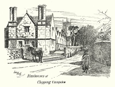 Almshus ved Chipping Campden (gravering) av Sidney Heath