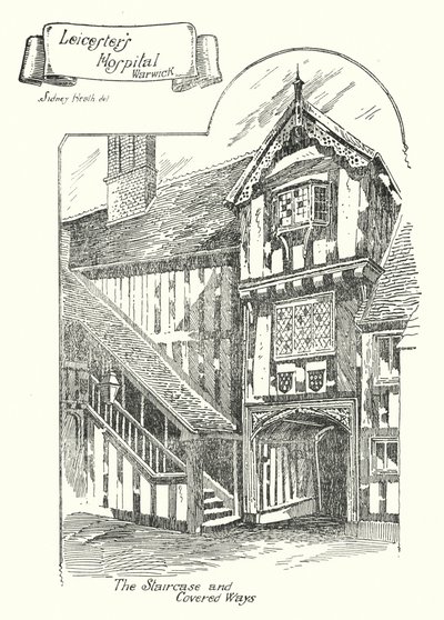 Leicester's Hospital, Warwick (gravering) av Sidney Heath