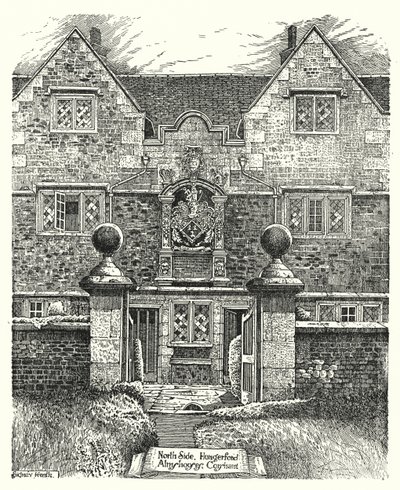 North Side, Hungerford Almshouses, Corsham (gravering) av Sidney Heath