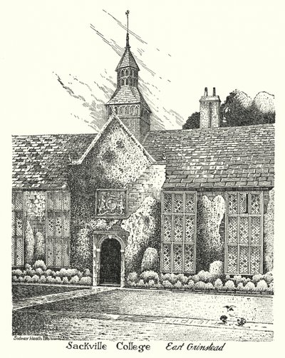 Sackville College, East Grinstead (gravering) av Sidney Heath