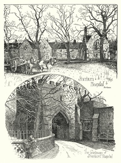 Sherburn Hospital, Durham (gravering) av Sidney Heath