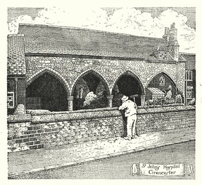 St John's Hospital, Cirencester (gravering) av Sidney Heath