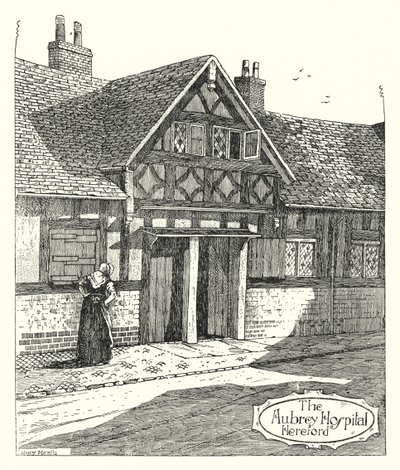 The Aubrey Hospital, Hereford (gravering) av Sidney Heath
