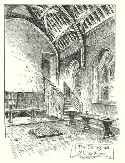 The Dining Hall, St Cross Hospital (gravering) av Sidney Heath