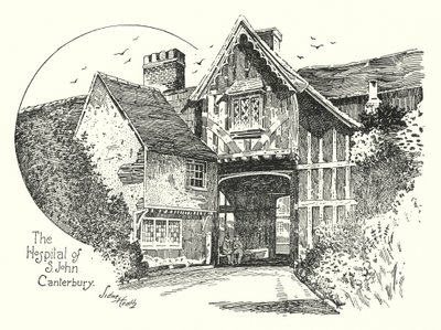 Hospital of S John, Canterbury (gravering) av Sidney Heath