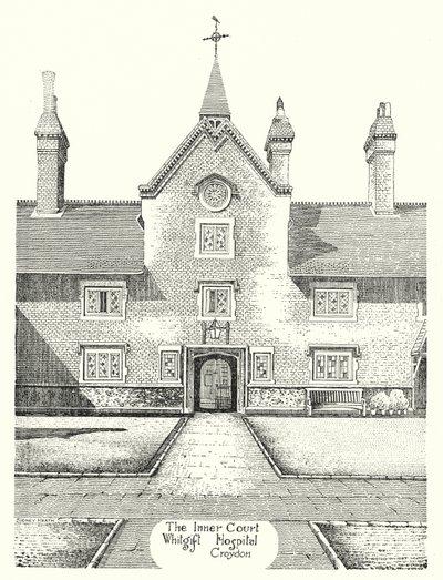 The Inner Court, Whitgift Hospital, Croydon (gravering) av Sidney Heath