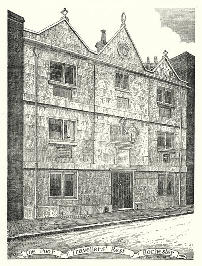 De fattige reisendes hvile, Rochester (gravering) av Sidney Heath