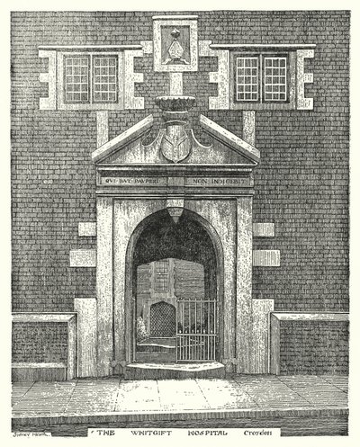 Whitgift Hospital, Croydon (gravering) av Sidney Heath