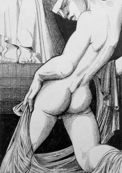 Ganymedes før Zeus, 1923 (blekk og wc) av Sidney Hunt