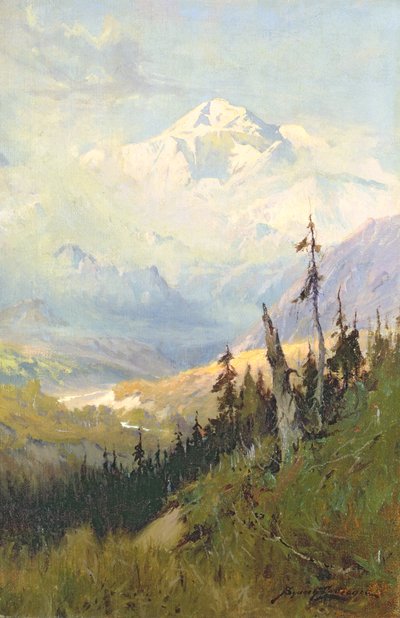 An Autumn Day, Mt. McKinley (olje på lerret) av Sidney Laurence