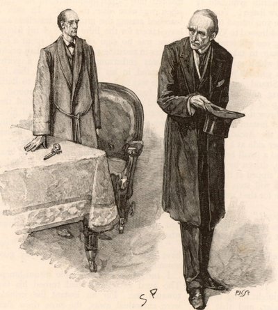 Illustrasjon for "The Adventures of Sherlock Holmes" av Sidney Paget