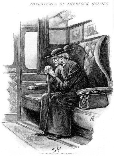 Scene fra The Adventure of the Final Problem av Arthur Conan Doyle, 1893 av Sidney Paget