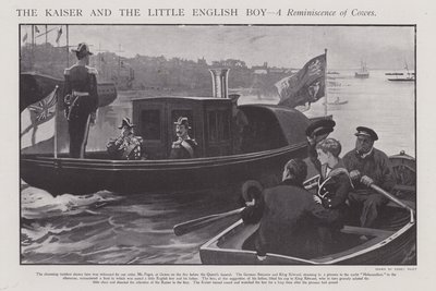 The Kaiser and the Little English Boy - A Reminiscence of Cowes (litho) av Sidney Paget
