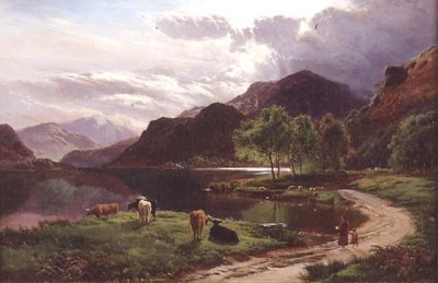 Kveld (olje på lerret) av Sidney Richard Percy