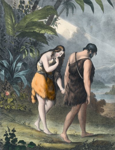 Adam og Eva drevet ut av paradiset av Siegfried Detler Bendixen