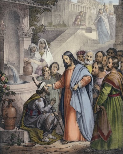 Jesus gir syn til en som er født blind av Siegfried Detler Bendixen