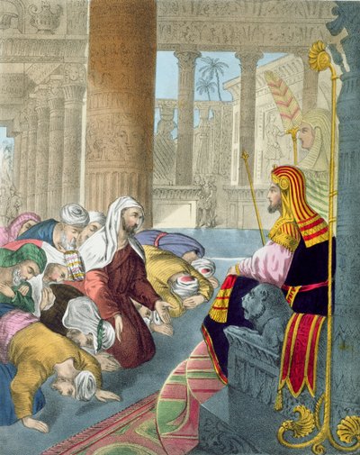 Joseph mottar hyllest til sine brødre, fra en bibel trykt av Edward Gover, 1870-tallet av Siegfried Detler Bendixen