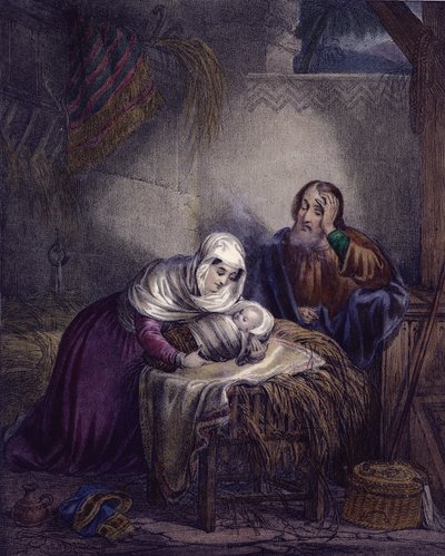 Kristi fødsel (farge litho) av Siegfried Detler Bendixen