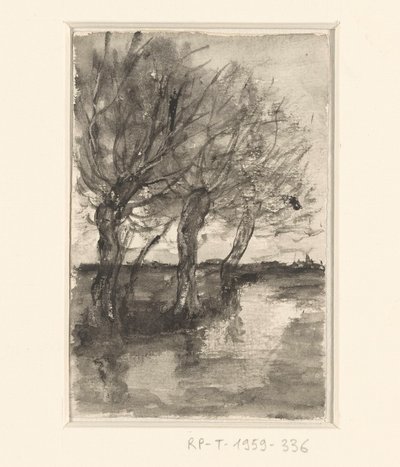 Trær langs en grøft av Sientje Mesdag van Houten