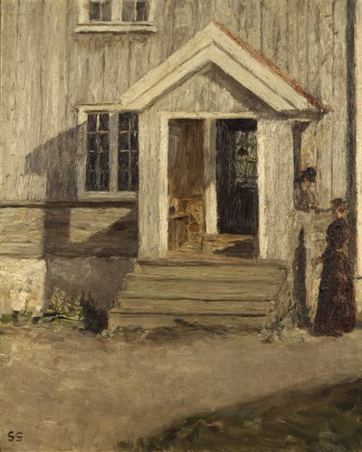 Solvegg (olje på lerret) av Signe Scheel