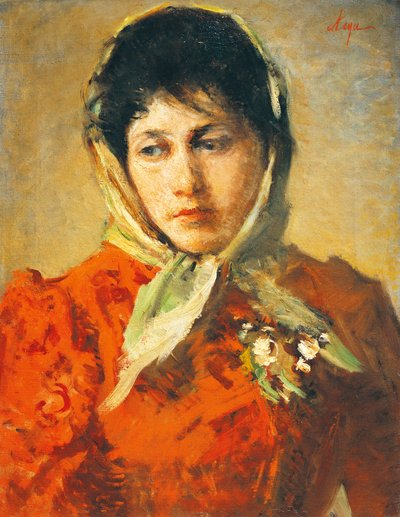 La scellerata (skurkaktig kvinne), av Silvestro Lega (1826-1895), olje på lerret, 50x38 cm av Silvestro Lega