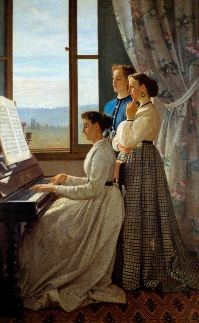 Den toskanske racketen. Maleri av Silvestro Lega (1826-1895) Ec. Ital. av Silvestro Lega