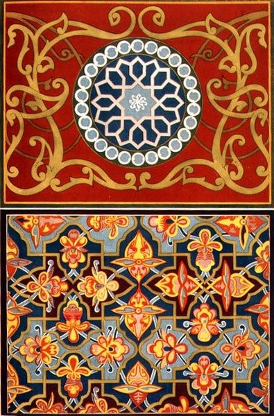 Dekorative detaljer fra `The Art of Central Asia`, pub. 1879-83 av Simakoff N.