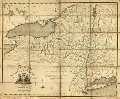 Et kart over delstaten New York. LOC 74696138 av Simeon De Witt