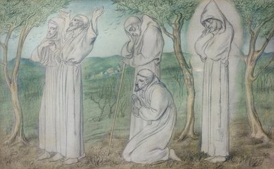 En gruppe fransiskanerbrødre av Simeon Solomon