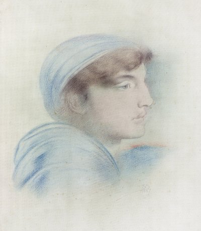 Figurstudie i profil av Simeon Solomon
