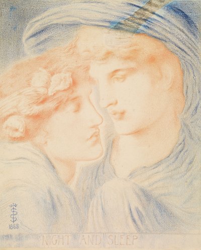 Natt og søvn, 1888 av Simeon Solomon