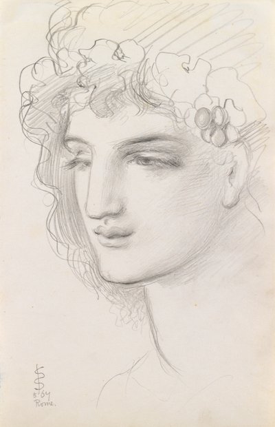 Studie av et kransert hode, 1867 av Simeon Solomon