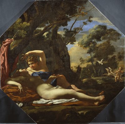 Venus og Adonis (olje på lerret) av Simon (circle of) Vouet