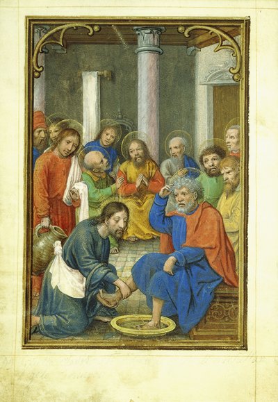 Kristus som vasker Peters føtter, 1520-tallet av Simon Bening