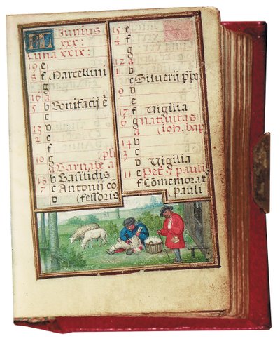 Folio fra en miniatyr Time Book, bruk av Roma, Brugge, 1530-35 av Simon Bening