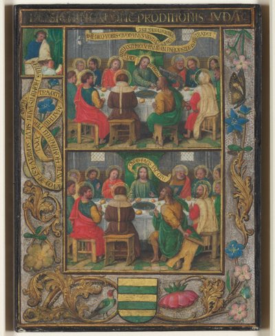 Enkeltblad med scener fra nattverden av Simon Bening
