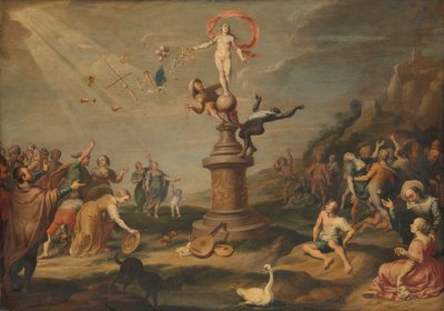 Gudinnen Fortuna skjenker sine gaver av Simon Flocquet (attributed to)