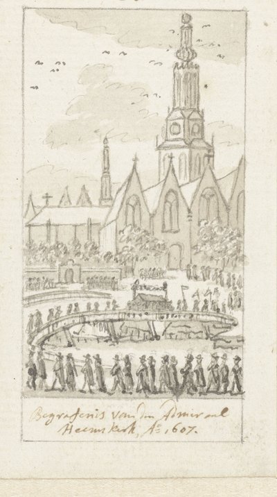 Begravelse av Jacob van Heemskerck i Oude Kerk i Amsterdam, 1607 av Simon Fokke