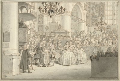 Dåp av prins William V, 1748 av Simon Fokke