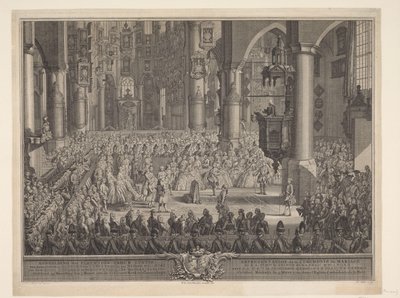 Ekteskap av Karel Christian van Nassau-Weilburg med prinsesse Carolina, 1760 Skildringen av den høytidelige bryllupsseremonien til (...) prins van Nassau Weilburg med (...) Carolina van Oranje & Nassau fant sted onsdag 5. mars 1760 i Groote Kerk in 