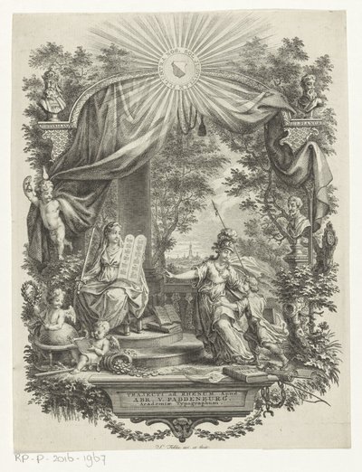 Minerva tar imot en ung mann av Simon Fokke