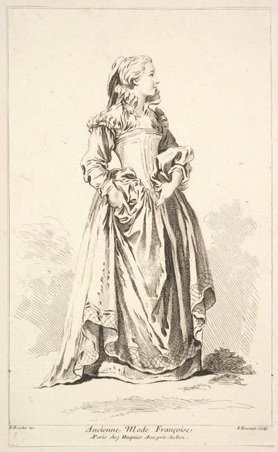 Old Fashion Françoise, fra samling av forskjellige utenlandske figurer Oppfunnet av..., 1700-tallet. av Simon Francois Ravenet