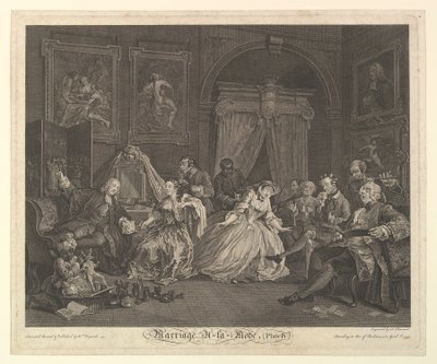 Ekteskap A-la-Mode, Plate IV, 1. april 1745. av Simon Francois Ravenet