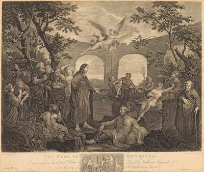 The Pool of Bethesda av Simon Francois Ravenet I and Victor Marie Picot after William Hogarth